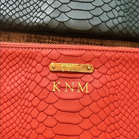 Gigi Newyork Women's Clutch Bag Set - Teal, Green, and Burnt Orange - Picture 2 of 11